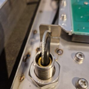 Trekontlaster RVS  voor stalen kabel telefoonhoorn